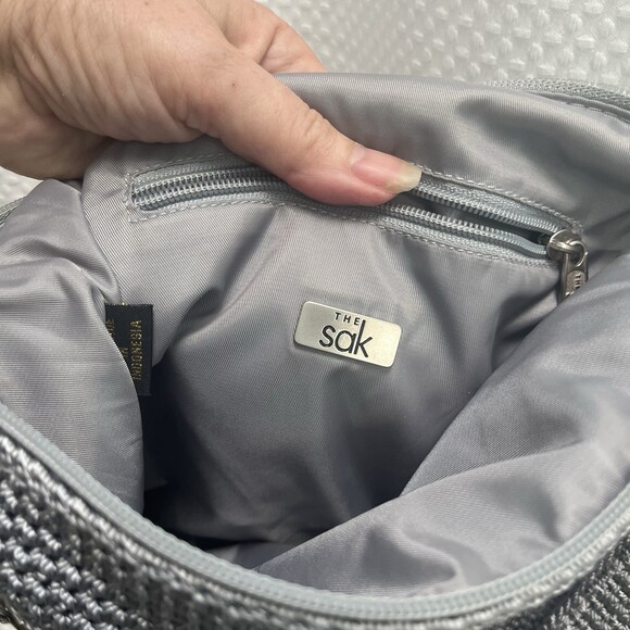 The SAK Gray Crochet Crossbody Bohemian Travel Bag - Picture 8 of 8
